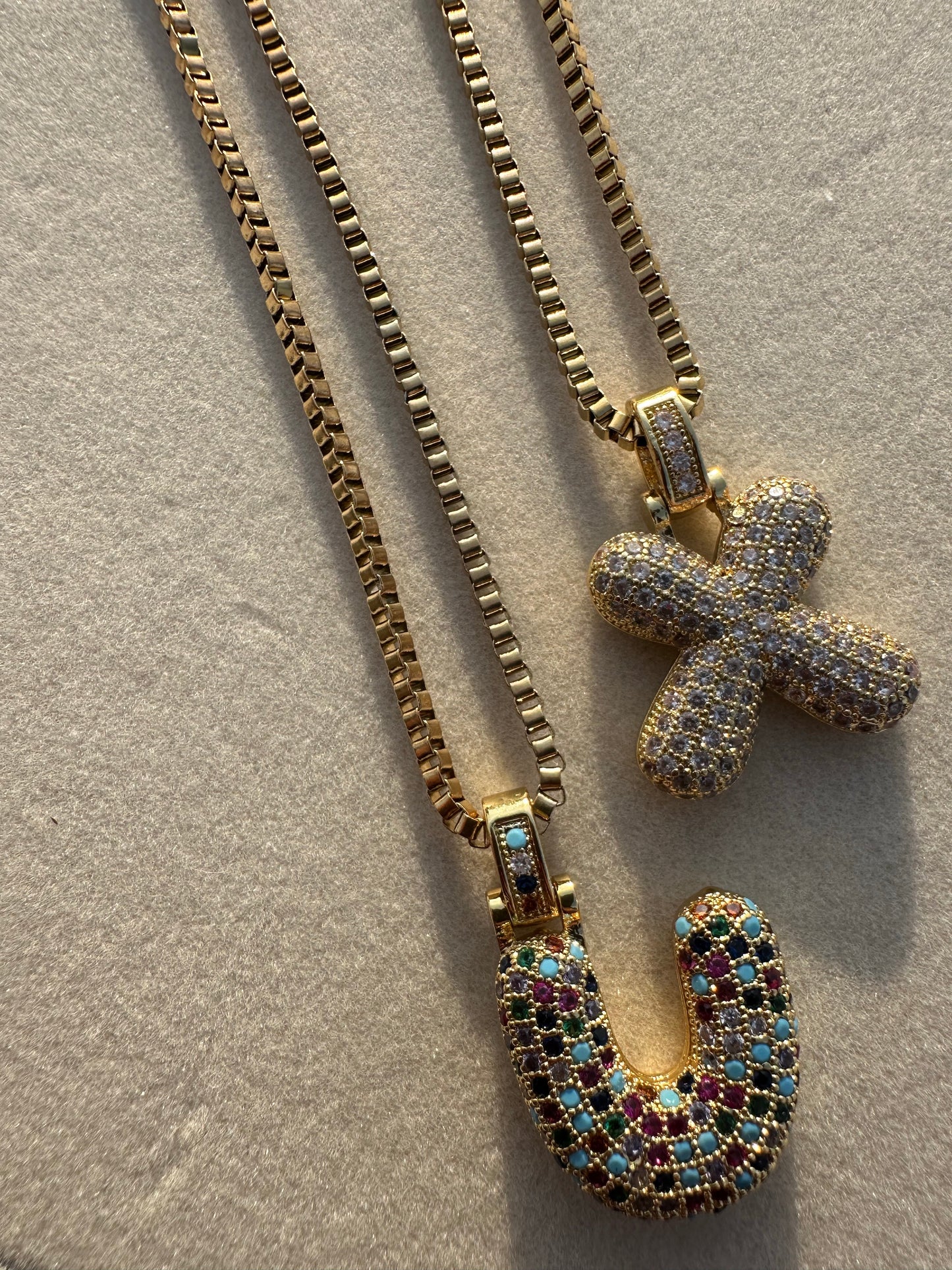 Nova's Rainbow Custom Letter Pendant Silver