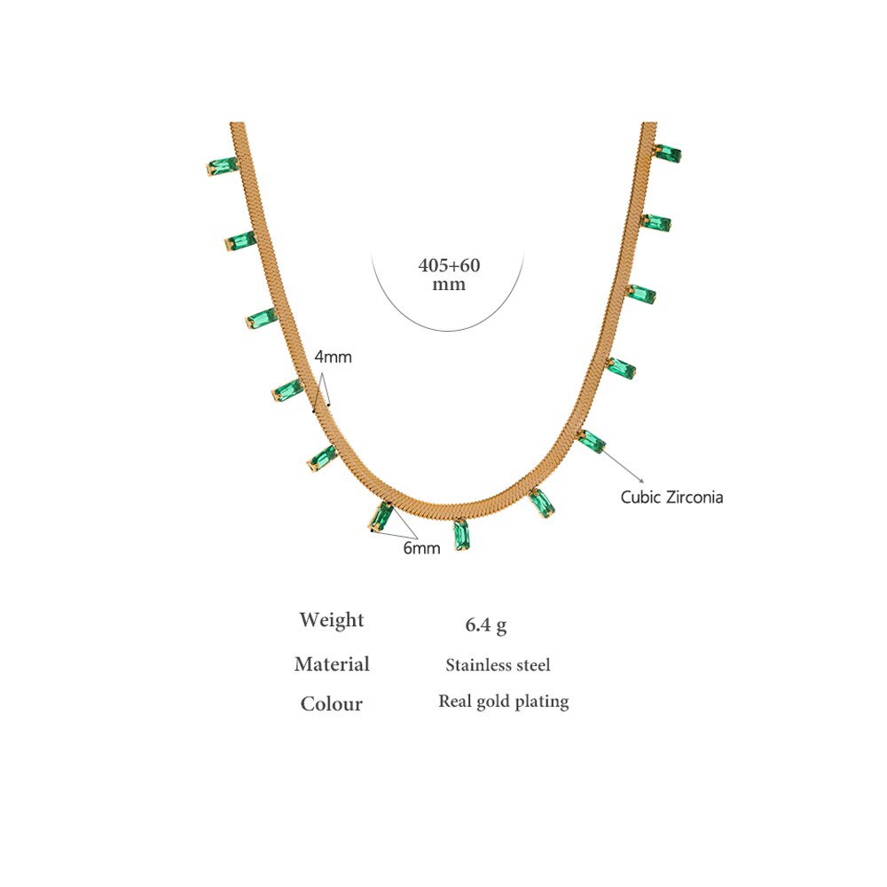 Gold Chain Emerald Necklace