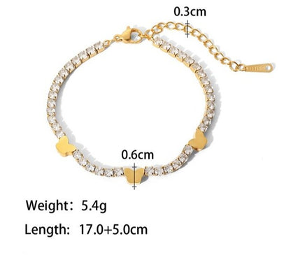 Butterfly CZ Tennis Bracelet