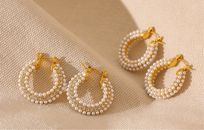 Emma Pearl Hoops 