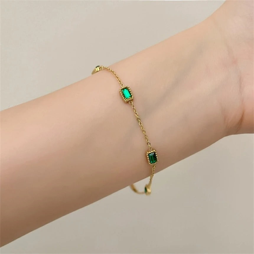 Elena's Emerald Elegance Bracelet